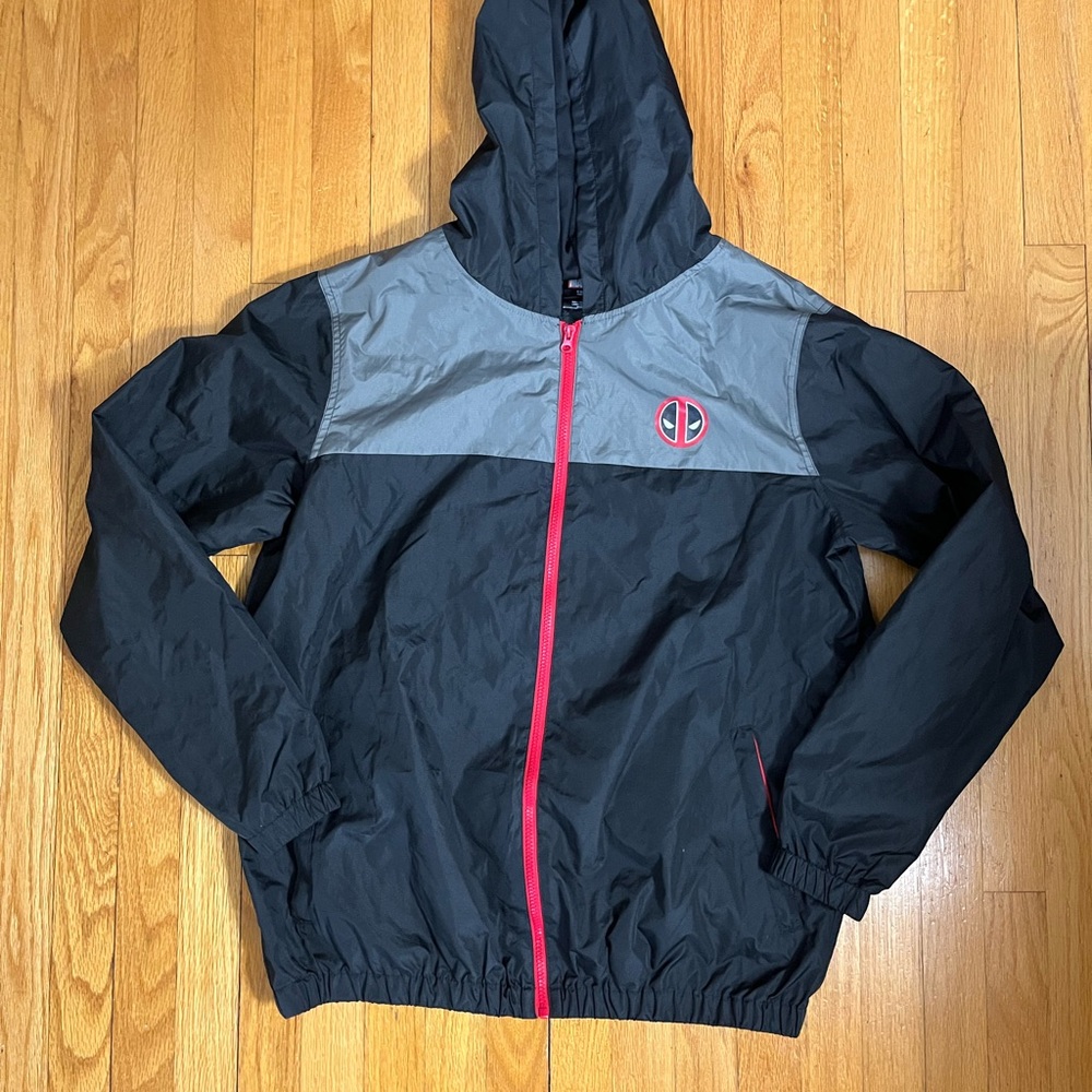 Deadpool Marvel Black and Gray Hooded Jacket